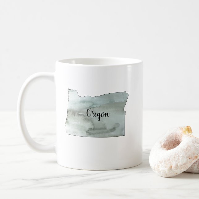 Caneca De Café Ilustração do Estado do Oregon (Com Donut)