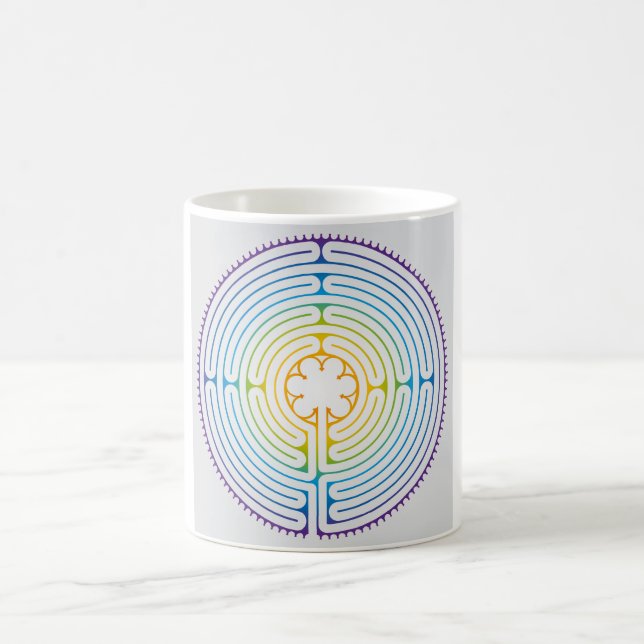 Caneca De Café Ilustração do Labirinto - Cor do Arco-Íris (Centro)