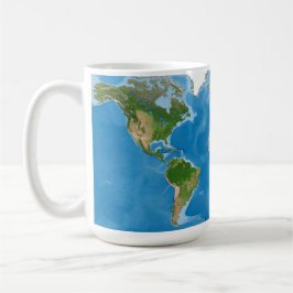 Caneca De Café Ilustração do Mapa Topográfico Mundial da Terra