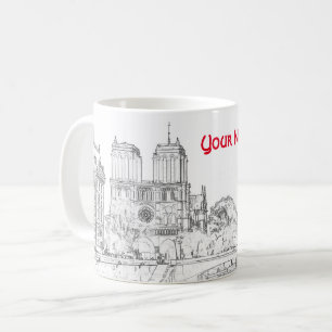 Caneca De Café Ilustração do Notre Dame de Paris
