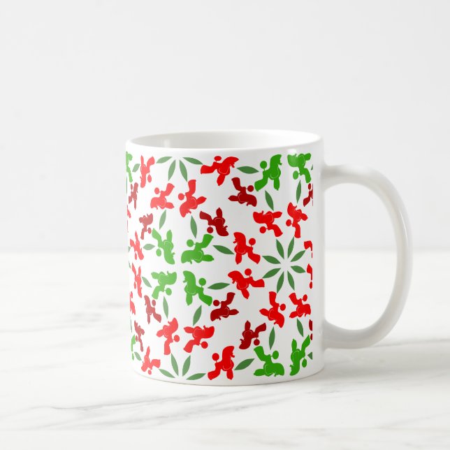 Caneca De Café Ilustração do padrão de Poodle personalizável  (Direita)