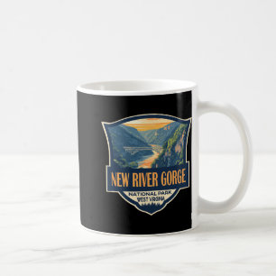 Caneca De Café Ilustração do Parque Nacional New River Gorge Retr