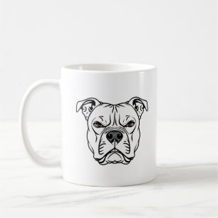 Caneca De Café Ilustração do Rosto Bulldog Negrito