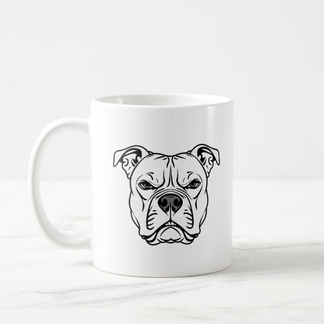 Caneca De Café Ilustração do Rosto Bulldog Negrito (Esquerda)
