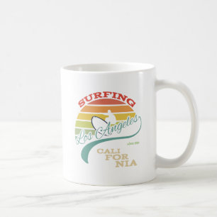 Caneca De Café Ilustração do surf de Califórnia, gráficos do