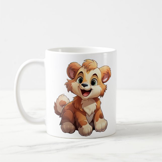 Caneca De Café Ilustração do urso de desenho animado (Esquerda)