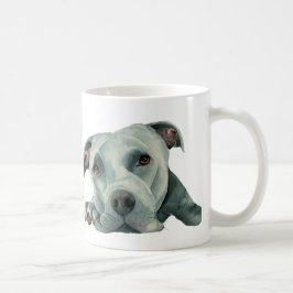 Caneca De Café Ilustração doce da aguarela do cão do pitbull