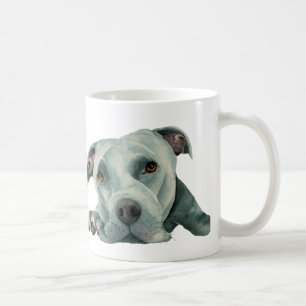 Caneca De Café Ilustração doce da aguarela do cão do pitbull
