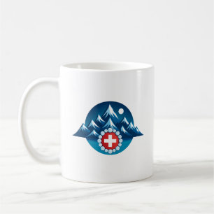 Caneca De Café Ilustração dos Alpes Suíços