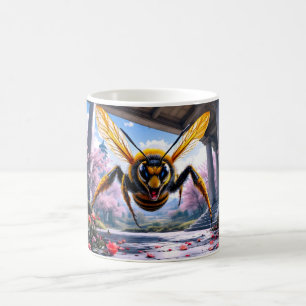 Caneca De Café Ilustração Dramática de Vespa Voadora