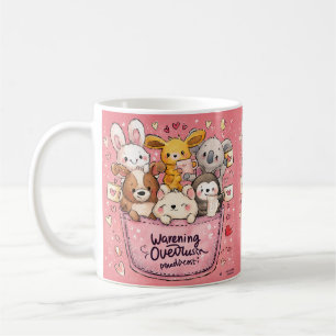 Caneca De Café Ilustração em Aquarela de Animais Kawaii Fofos