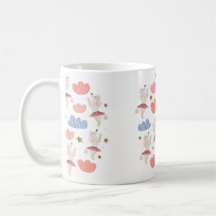 Caneca De Café Ilustração em círculo com cães de poodle fofo