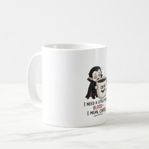Caneca De Café Ilustração engraçada de café de vampiro de Hallowe