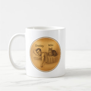 Caneca De Café Ilustração Engraçada De Pai De Gato
