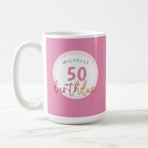 Caneca De Café Ilustração Exótica Floral Cor-de-Rosa de Verão em 