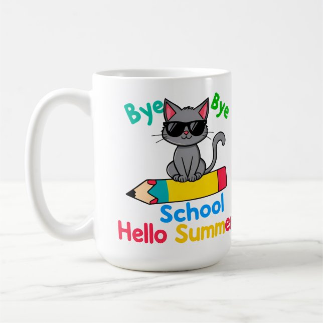 Caneca De Café Ilustração Fofa de Férias de Verão (Esquerda)