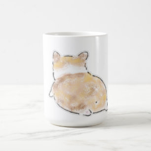 Caneca De Café Ilustração Fofa de Traseiro de Corgi Desenhado à M