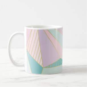 Caneca De Café (ilustração) fundo da linha dourada, abstrato arti