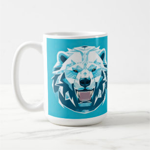 Caneca De Café Ilustração Geométrica de Urso Polar Feroz