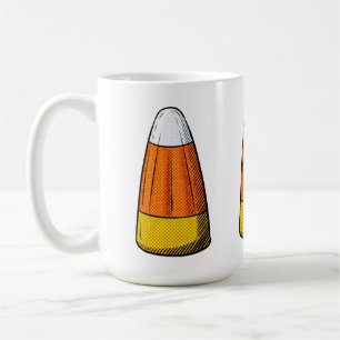 Caneca De Café Ilustração Gráfica de Arte Pop Retrô de Candy Corn