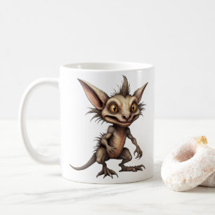 Caneca De Café Ilustração Híbrida Chupacabra Gremlin