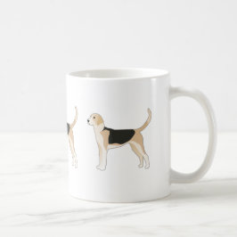 Caneca De Café Ilustração Inglesa de Criação de Cachorro Foxhound