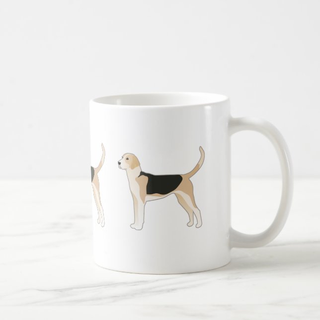 Caneca De Café Ilustração Inglesa de Criação de Cachorro Foxhound (Direita)