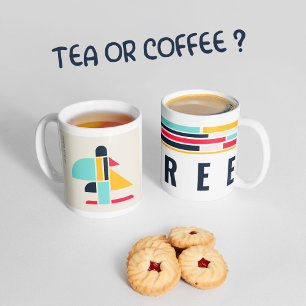 Caneca De Café Ilustração inspirada no Bauhaus - Árvore