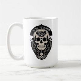 Caneca De Café Ilustração Intrincada de Caveira Gótica