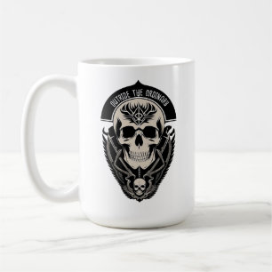 Caneca De Café Ilustração Intrincada de Caveira Gótica
