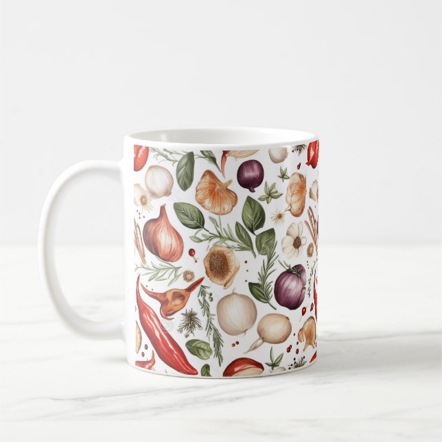 Caneca De Café Ilustração Invisível de Uma Variedade de frutas (Esquerda)