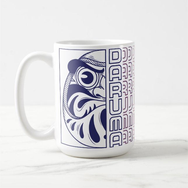 Caneca De Café Ilustração Japonesa de Boneco Daruma (Esquerda)