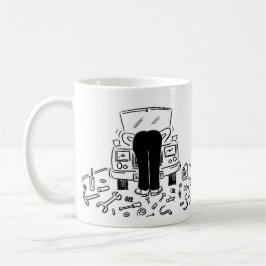 Caneca De Café Ilustração Mecânica do Carro em um