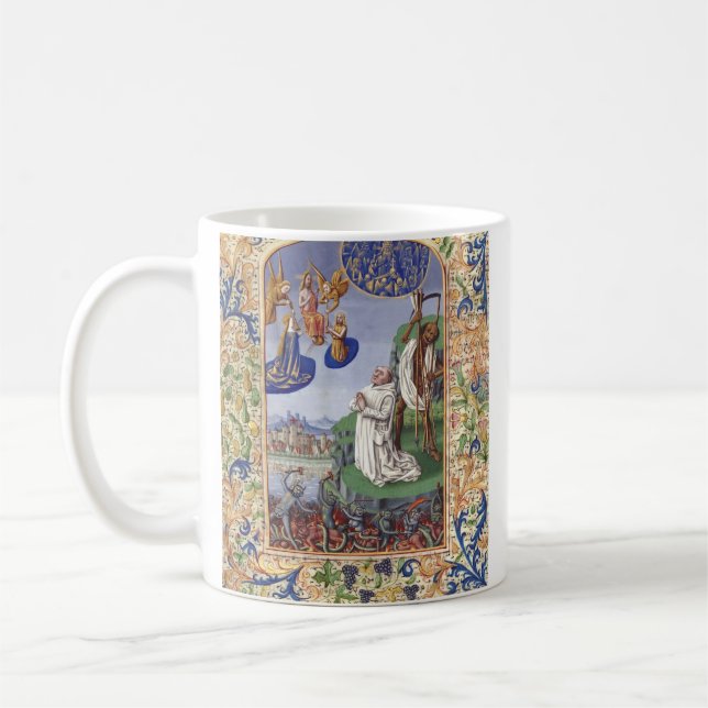 Caneca De Café Ilustração Medieval de São Bernardo de Claraval (Esquerda)