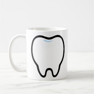 Caneca De Café Ilustração Mínima de Dente Fofa