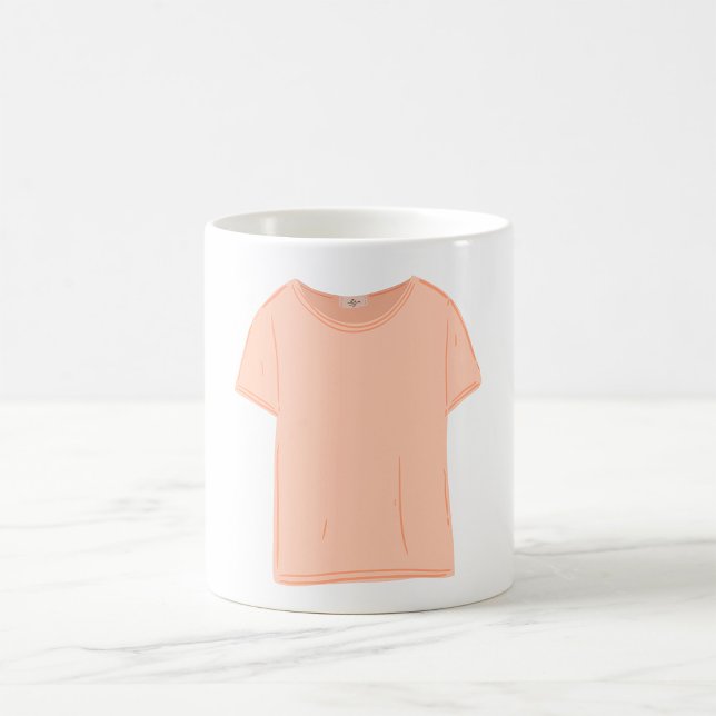 Caneca De Café Ilustração Minimalista de Camiseta de Pêssego  (Criador carregado)