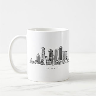 Caneca De Café Ilustração Minimalista do Horizonte da Cidade de B