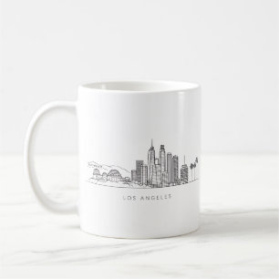 Caneca De Café Ilustração Minimalista do Horizonte de Los Angeles