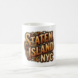 Caneca De Café Ilustração Náutica da Balsa de Staten Island Nova 