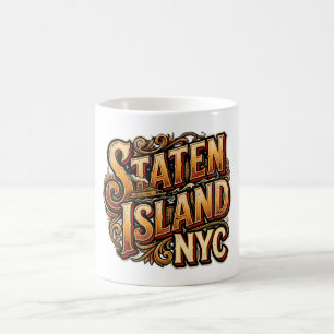 Caneca De Café Ilustração Náutica da Balsa de Staten Island Nova
