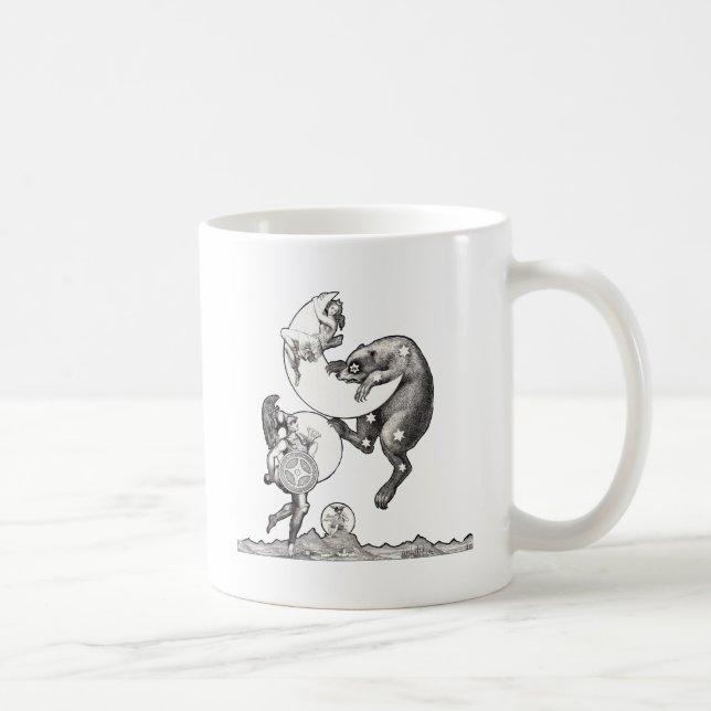 Caneca De Café Ilustração Noturna do Deus do Universo da Lua Cele (Direita)