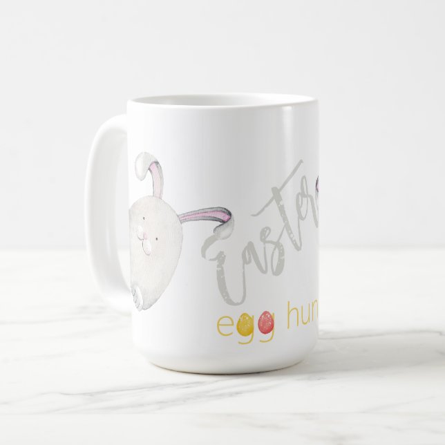 Caneca De Café Ilustração Personalizada de Caça aos Ovos da Pásco (Frente Esquerda)