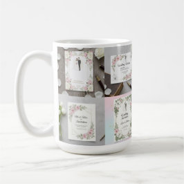 Caneca De Café Ilustração Personalizada de Noiva e Noivo