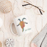 Caneca De Café Ilustração Pintada Moderna de Caprinos Personaliza<br><div class="desc">Esta caneca de café mostra minha cor d'água artística pintada como ilustração da cabeça de uma cabra. Esta cabra bonita e colorida tem chifres e barba e tem tons de laranja, azul, lacre e roxo. Esta caneca está pronta para ser personalizada com um nome em letras coloridas. O gráfico e...</div>