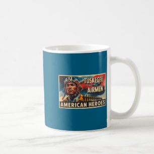 Caneca De Café Ilustração Retro de Aviadores Negros História Negr