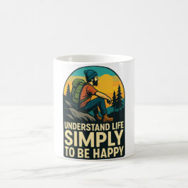 Caneca De Café Ilustração Retro de Caminhada de Aventura