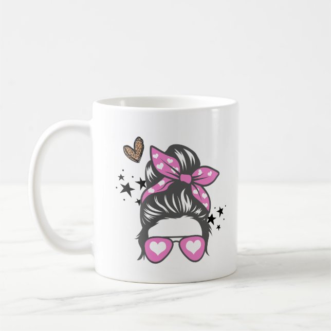 Caneca De Café Ilustração rosa - Namorados de amor bonito (Esquerda)