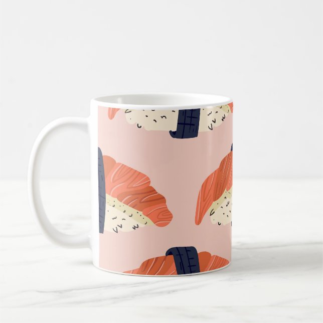 Caneca De Café Ilustração Sem Saída de Sushi Comida Japonesa (Esquerda)