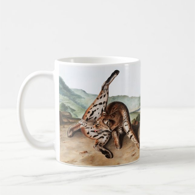 Caneca De Café Ilustração Texan Lynx (Lynx rufus var maculatus) (Esquerda)