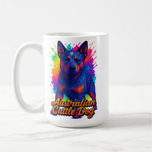Caneca De Café Ilustração Vibrante de Cachorro Tosa Australiano e